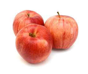 Fresh red apples isolated  on white background