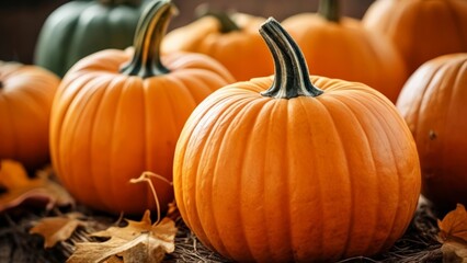  Autumns bounty  A harvest of pumpkins and leaves