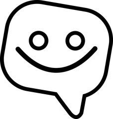 Smile speech balloon icon. Positive conversation. 