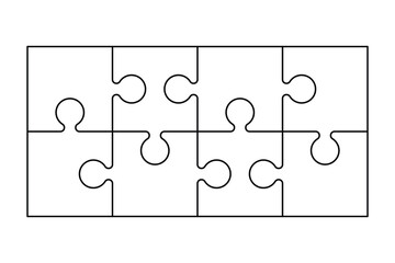 Puzzle Grid Outline. Puzzle Template for Kids Worksheet.