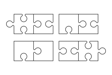 Puzzle Grid Outline. Puzzle Template for Kids Worksheet.