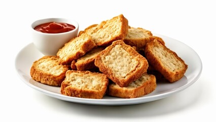  Deliciously toasted bread bites ready to be savored