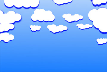 background vector cartoon clouds in the blue sky