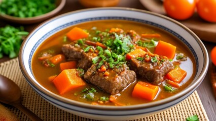  Delicious beef stew with carrots and herbs