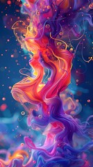 Vibrant Kaleidoscopic Artwork with Hallucinogenic Patterns and Psychedelic Distortions