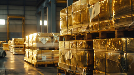 A secure shipment of gold reserves arriving at an international airport. Secure Shipment