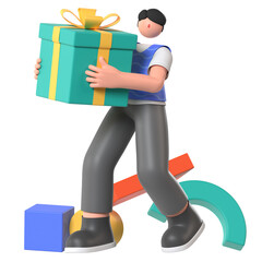 Shopping Giftbox Commerce 3D Illustration 