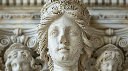 Fototapeta premium A statue of a woman with a crown on her head