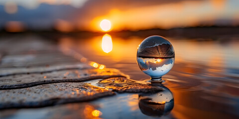 Global drowning  in water -Global Warming Concept .