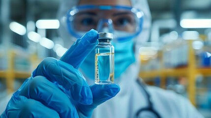 Doctor's hand showcasing a virus vaccine vial, symbolizing the fight against viral infections