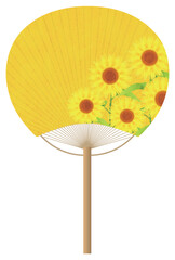 ひまわり うちわ 暑中見舞い アイコン