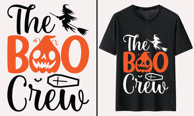 The Boo Crew T-shirt Design, Halloween Typography T-shirt