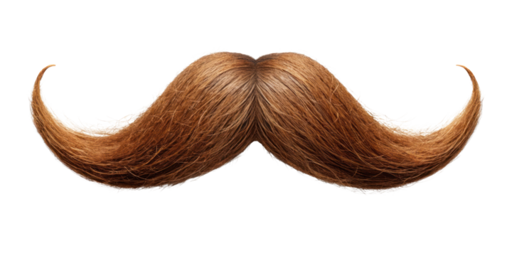 brown moustache isolated on transparent background
