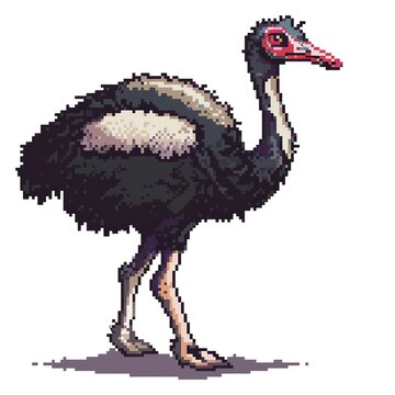 recommend clip art: Ostrich 8-bit 