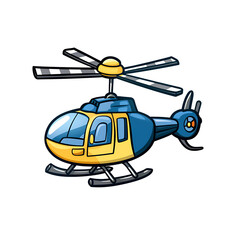 Obraz premium Cartoon Style Helicopter Logo Illustration No Background Perfect for Print on Demand 