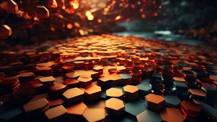 Obraz premium Abstract colorful hexagons. Concept. 3D render