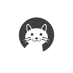 black cat icon vector illustration concept design template