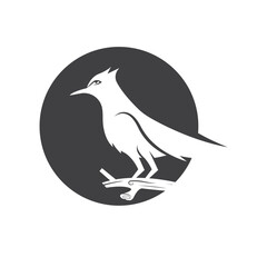 sooty headed Bulbul bird icon vector illustration concept design template