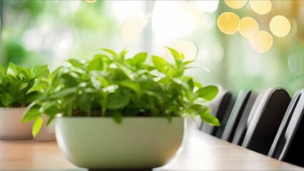 Enhancing Sustainability, Productivity, and Employee Wellbeing in a Corporate Setting through Green Plants. Concept Corporate Sustainability, Employee Wellbeing, Green Plants, Productivity
