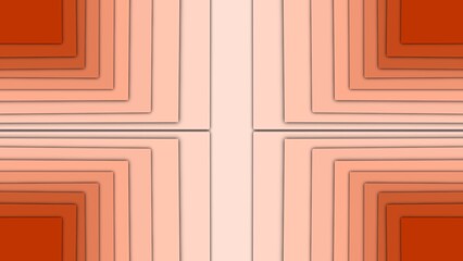 Abstract geometric pattern with layered squares in warm orange tones. Modern background with depth and perspective