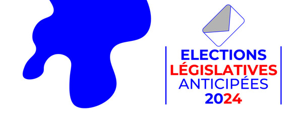 Elections législatives anticipées 2024. symbolizing active participation in EU elections. European vote vector illustration