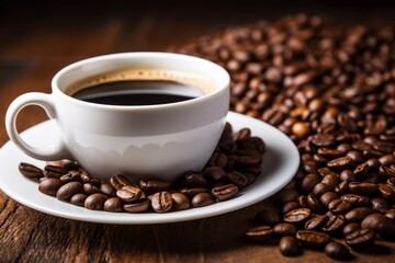 Fototapeta premium Close up of a morning sip of aromatic coffee, a delightful way to start the day with freshness