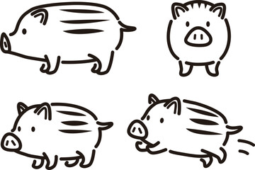 シンプルでかわいいうり坊のイラストセット