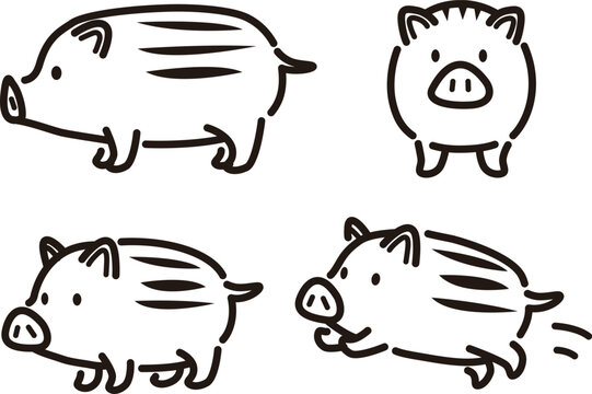 シンプルでかわいいうり坊のイラストセット