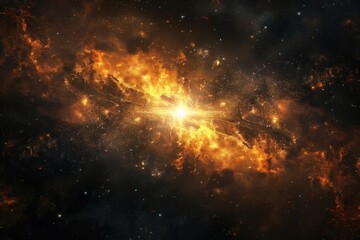 Fototapeta premium Glowing star igniting backgrounds astronomy universe.
