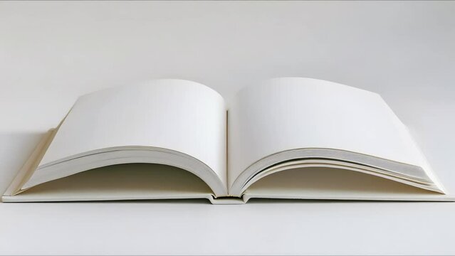 Mockup of a blank hardcover book on a white background. Concept Product Photography, Blank Hardcover Book, White Background, Mockup Display