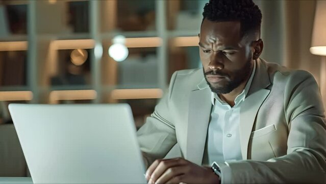 Determined sports agent working late into the night. Concept Work ethic, career dedication, late nights, sports industry, agent hustle