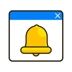 Fototapeta premium Bell notification with speech bubble on white