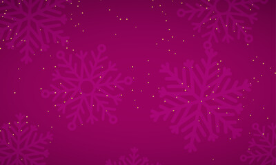 Christmas background with golden snowflakes