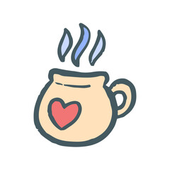 Hand drawn beer bottle isolated on white background