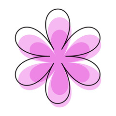 Hand drawn spring flower on white background