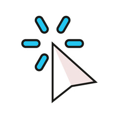 Mouse Pointer click on white background