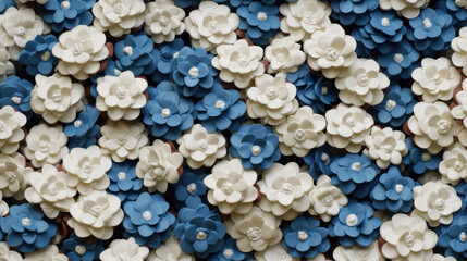 Transform your space with a stunning 3D wallpaper featuring a soothing pastel blue and beige roses background for a chic wall mural.