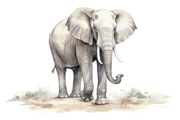 Fototapeta premium Elephant art illustrated wildlife.