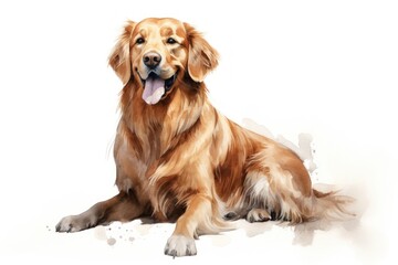 Illustration of golden retriever dog animal canine mammal.