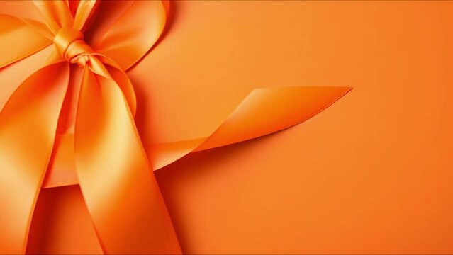 Orange ribbon symbolizes Eczema and Psoriasis Awareness Day in an abstract design. Concept Skin conditions awareness, Orange ribbon, Abstract design, Eczema and Psoriasis, Symbolism
