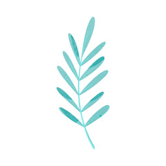 Watercolor realistic Monochromatic tropical leaves design