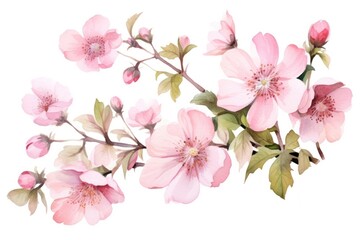 Illustration of pink flowers blossom plant cherry blossom.