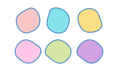 Set of pastel abstract liquid shapes