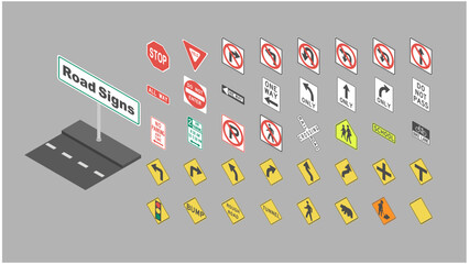 isometric road signs © Hayato Tanimoto