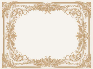 AI generative of gold frame border royal swirl of vintage style for certificate, card, wedding and menu. Illustration background 4