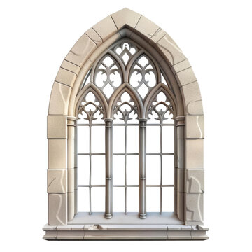 recommend clip art: A church window clipart, church item, 3D illustration, arched, isolated on white background