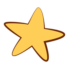 Hand drawn star isolated on white background