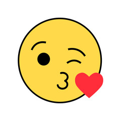 Hand drawn emoji illustration on white background