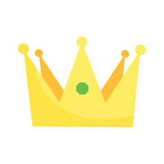 Crown icon in flat color style Princess symbol on white isolated background