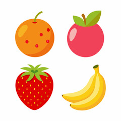 set of fruits vector illustration.